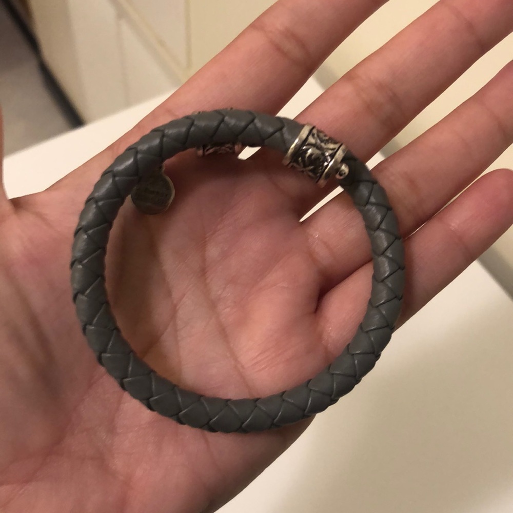 Alex and Ani Grey Leather Bracelet